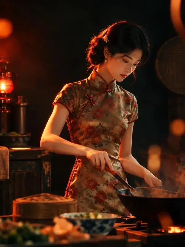 短剧《穿成反派家的厨娘》封面海报，穿越重生题材，76 集